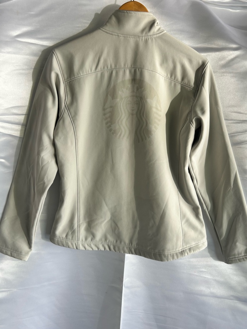 Starbucks Women's Light Grey Utility Softshell Jacket | Size Small **flawed**
